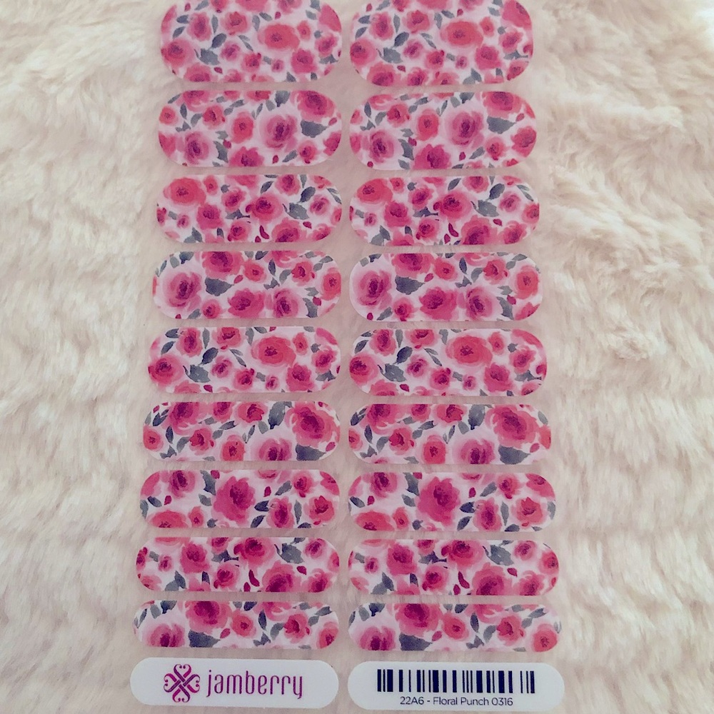 FULL SHEET-Jamberry 'Floral Punch' nail wrap